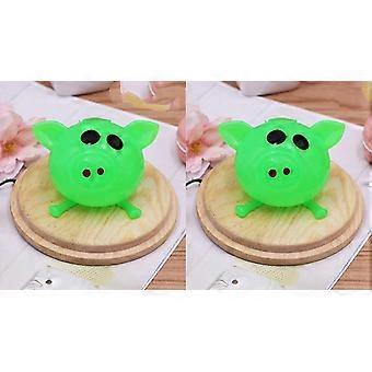 2 Pcs Splat Pigs Antistress Pig Splat Ball Stress Relief Pig Water Ball Venting Sticky Pig Soft Pig Head Toys Funny Fidget Sensory Toy for Kids Adults
