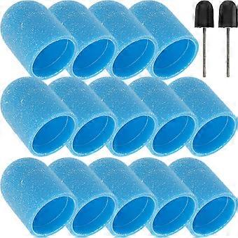 Manicure Blue Nail Sanding Caps for Polishing 1Set Nail Art Tool Replacement