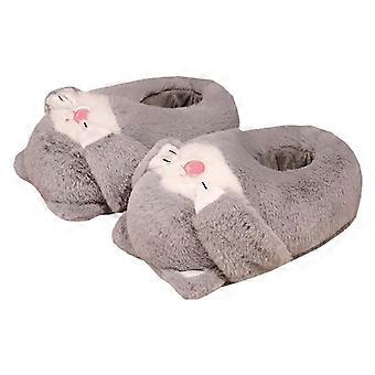 Warm Plush Slippers Cute Cartoon Animal Design Fluffy Winter Shoes Cozy Cotton Footwear Soft Home House Slipper with Covered Heel for Indoor Comfort a