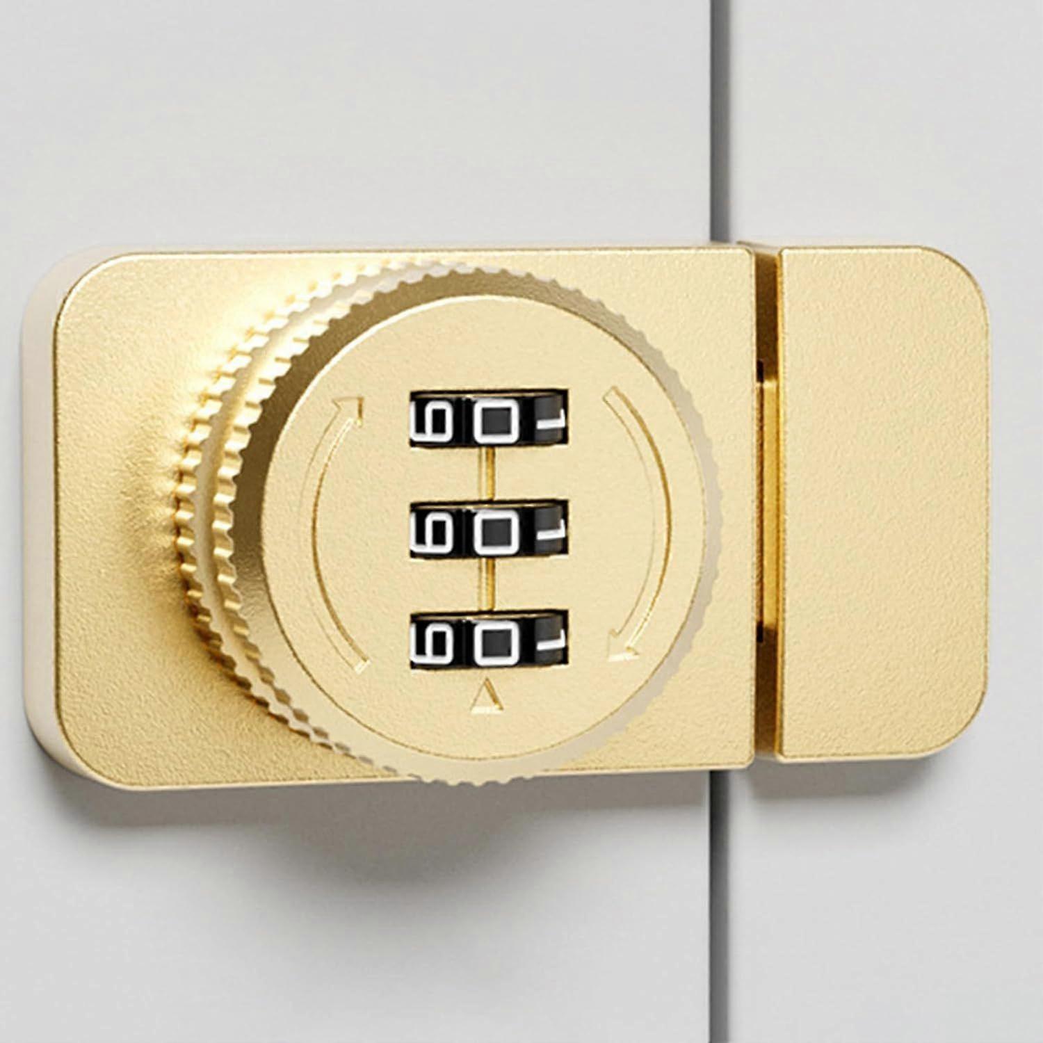 Keyless password lock for drill-free installation, 3-digit mechanical code lock, digital lock with push button