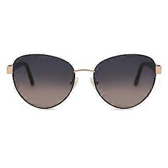 Guess GU00101 05B Volledig omrande glanzende zwarte/gouden ovale dameszonnebril UV3 origineel