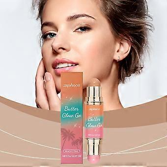 Multi-Purpose Contouring Stick (Light Brown + Light Pink) Double Head Contouring Solid Blush Mist For Portable Touch Up
