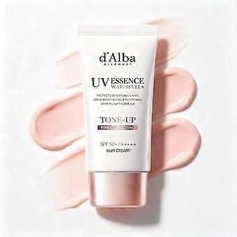d'Alba Piedmont UV Essence Waterfull+ Tone-Up Pink Correcting Sun Cream, SPF50+ PA++++ Brightening Moisturising Face Sunscreen
