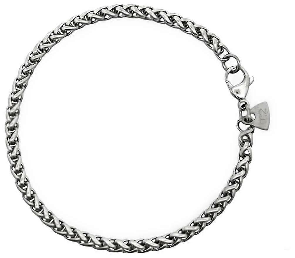 Ti2 Titanium Wheat Chain Bracelet - Natural Silver