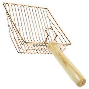 Metal Cat Litter Scoop for Home Cleaning with Wooden Handle and Sifter 26-27