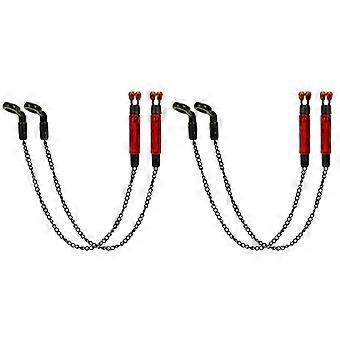 ABHT-4Pcs Bite Alarms Carp Fishing Swingers Bobbins For Fishing Alarm Indicator ,Chain Bite Alarm Fishing Tools Red