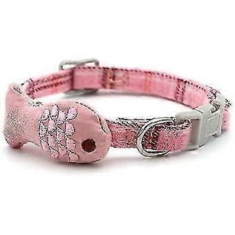 Cat Collar With Fish Ornament, Kitty Kitten Necklace For Small Dogs & Cats Safety Pet Collar Quick Release Buckle