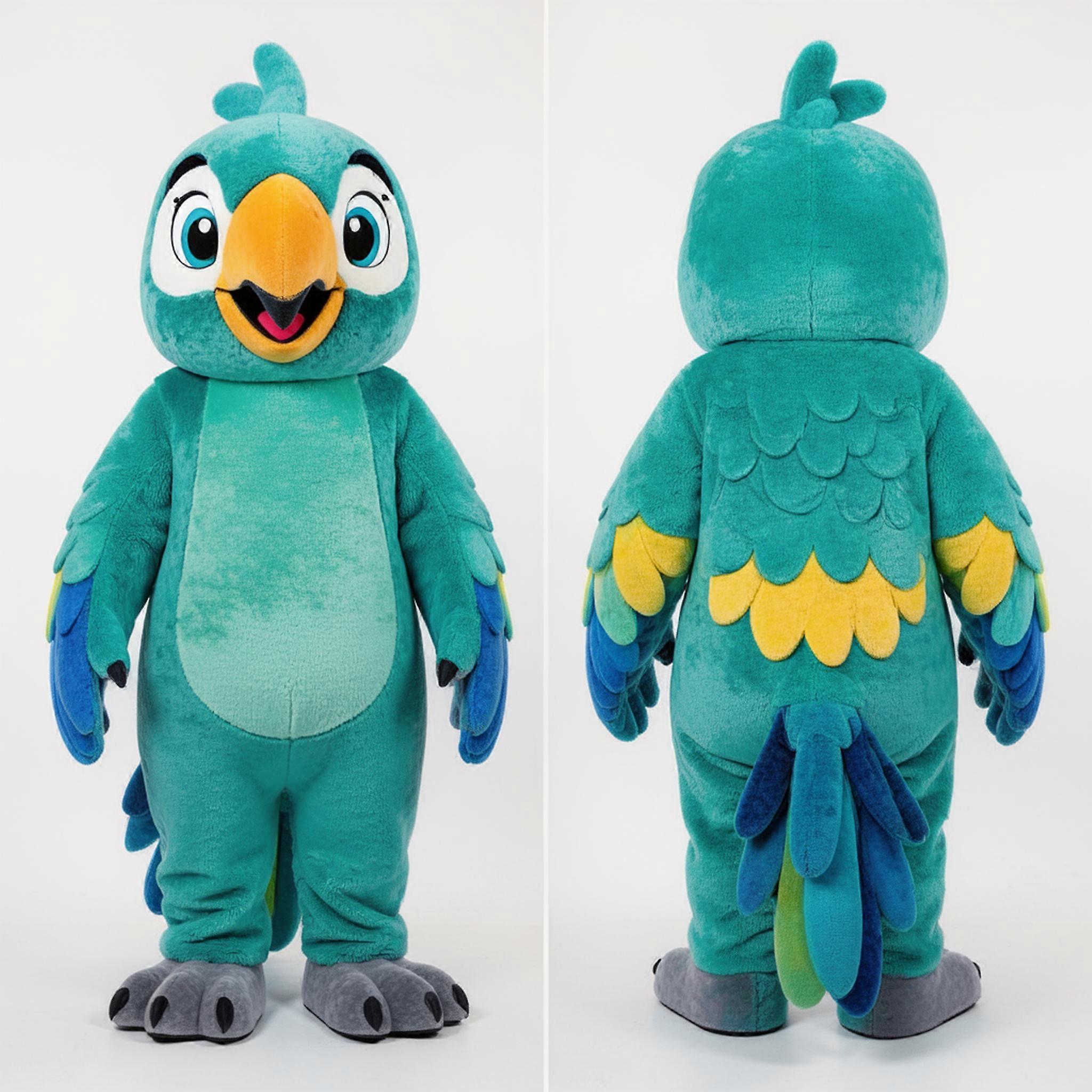 MASTICOT Teal Vibrant Macaw Mascot