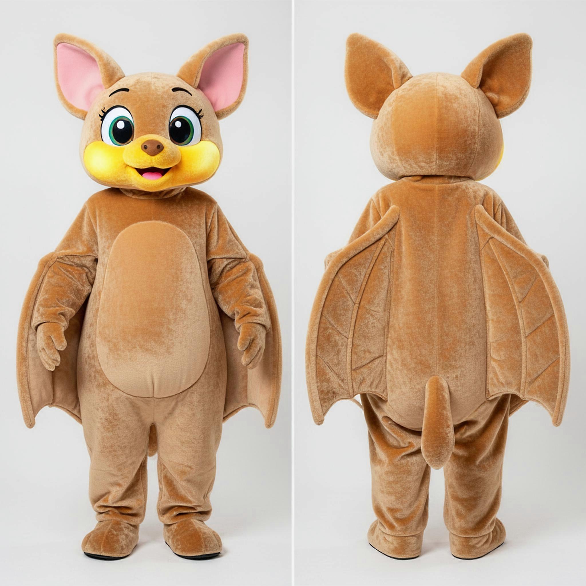 MASTICOT Tan Velvety Fruit Bat Mascot