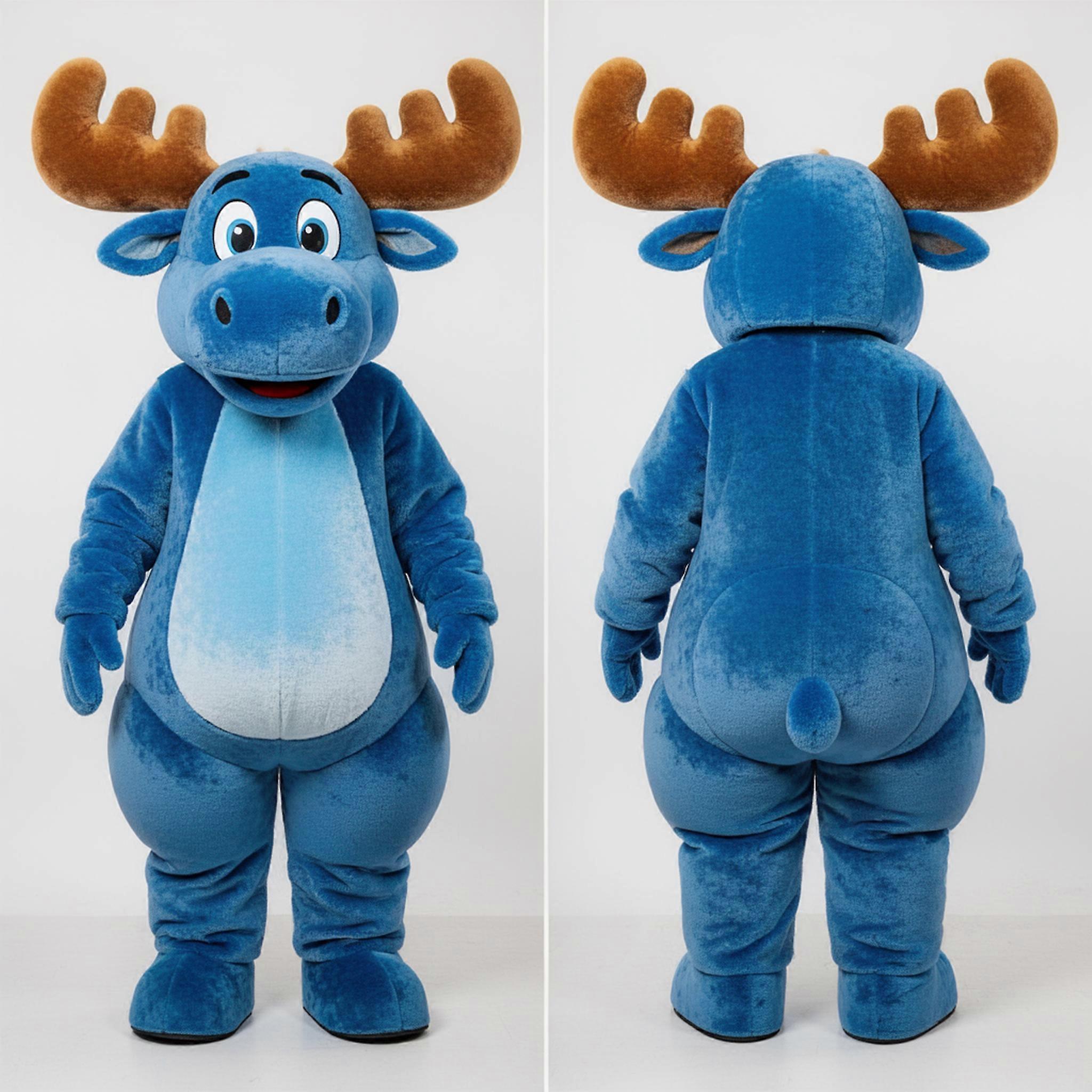 MASTICOT Deep Sky Blue Fleece Lined Moose Mascot