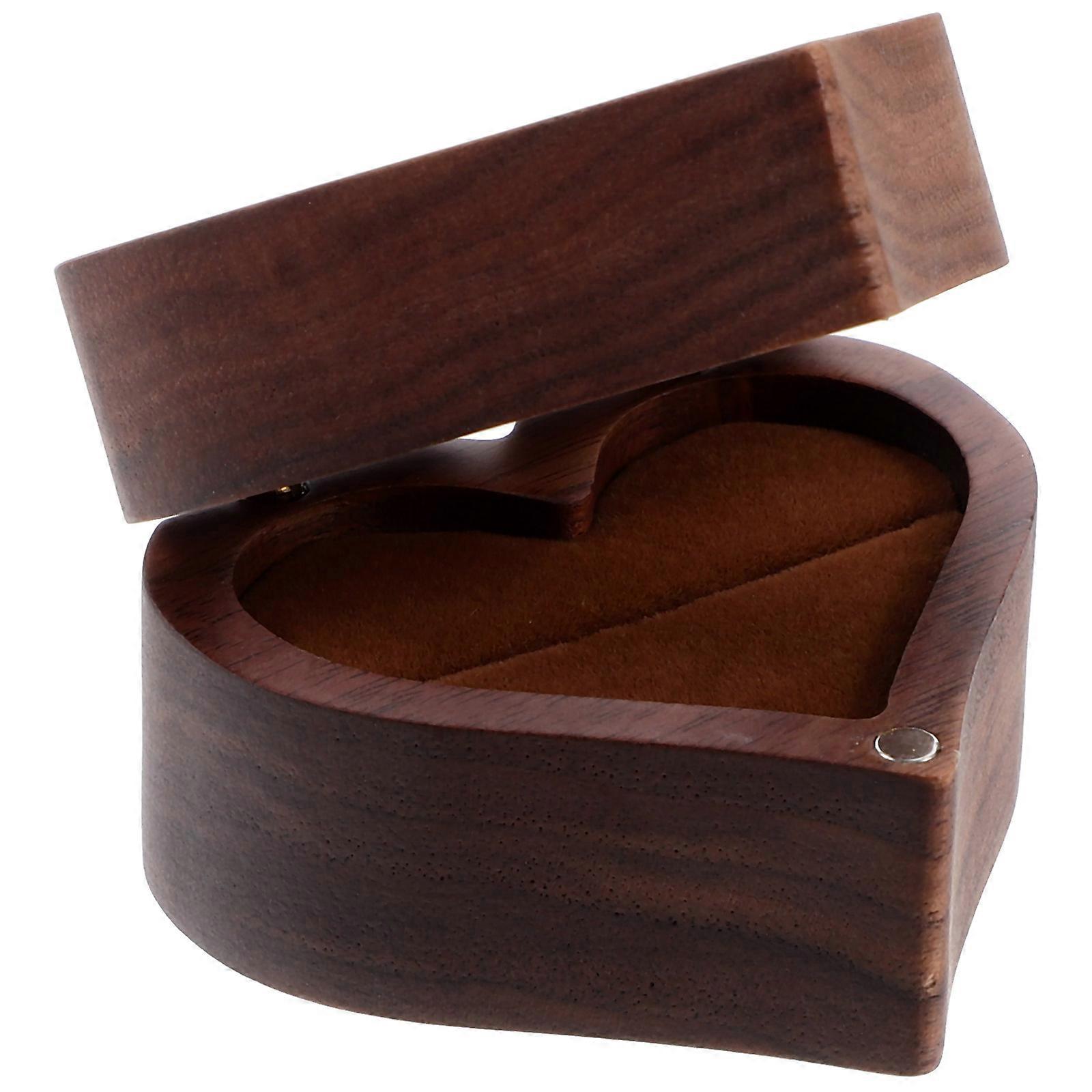 Wooden Rings Storage Box for Wedding Ring Case Durable