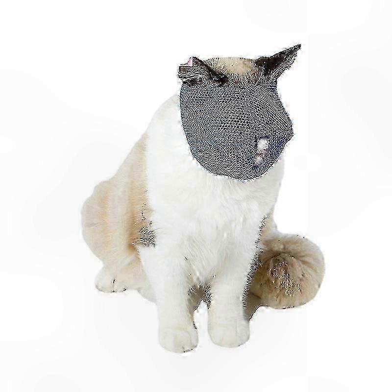 Cat Muzzle Adjustable Breathable Mesh, Bite Resistant for Cats & Kittens, Grooming & Bathing, Blue