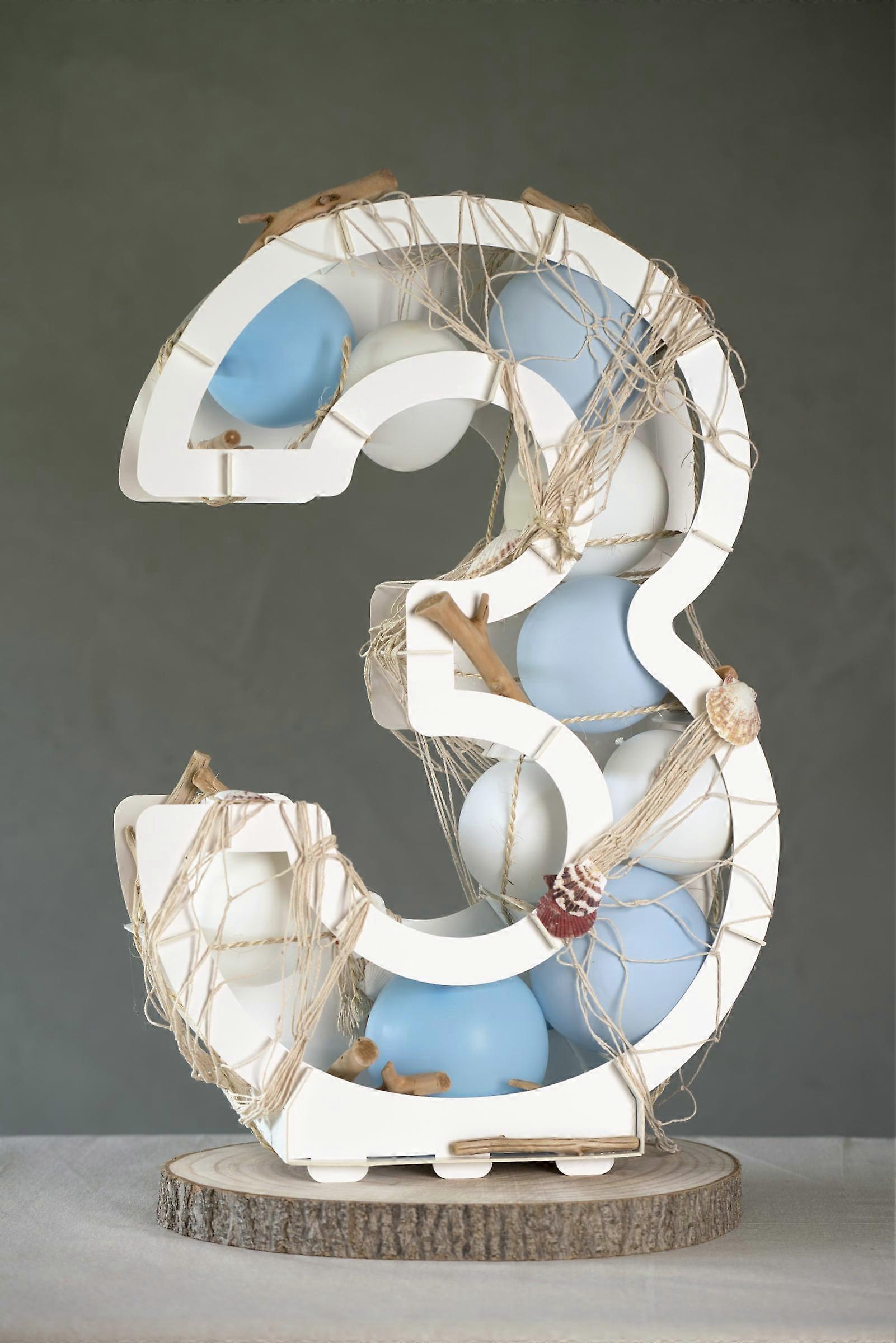 White number structure for 64 cm balloons