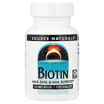 2 x Source Naturals, Biotin, 10,000 mcg, 120 Tablets