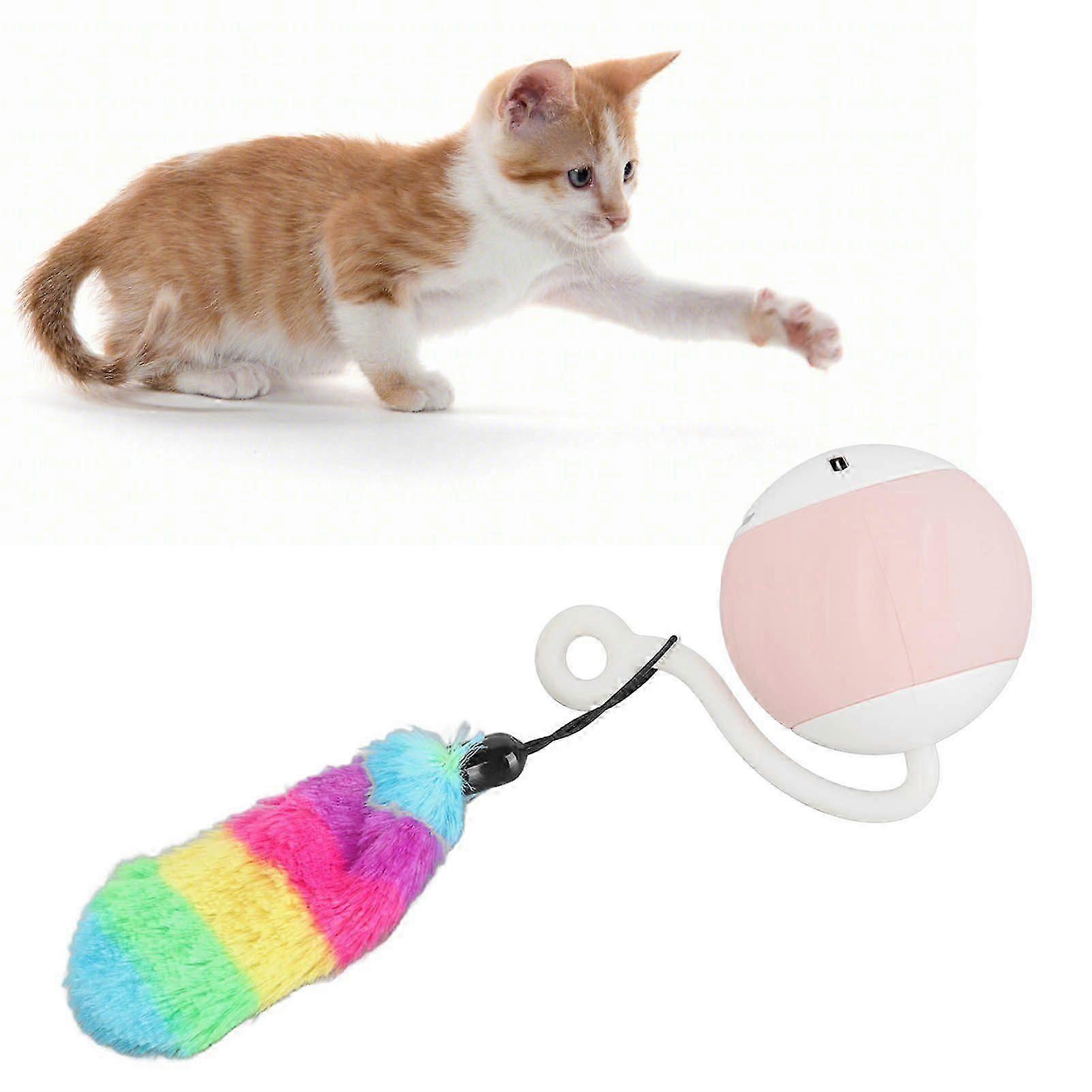 Watermelon Style 2-Speed Smart Automatic Rolling Electric Interactive Cat Toy with LED Illumination