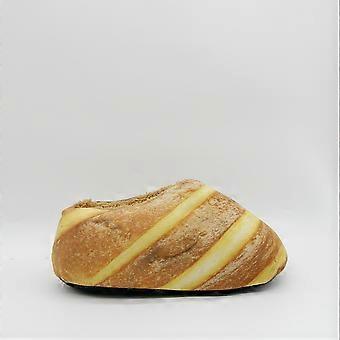 Women's Baguette Slippers, Soft Warm Bread Shaped Indoor Slip-On Shoes, Cozy Fleece Lined House Footwear