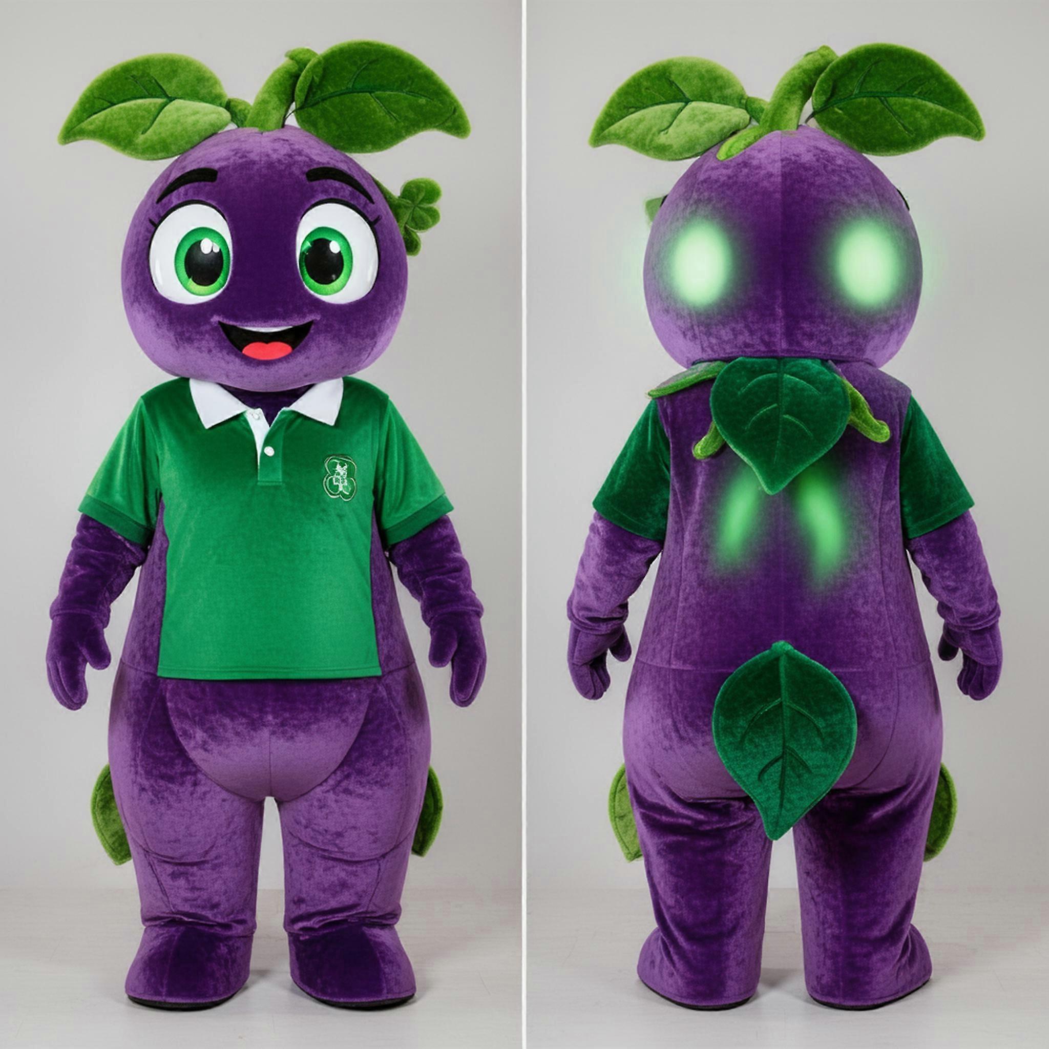 MASTICOT Emerald Green Leafy Beanstalk Mascot