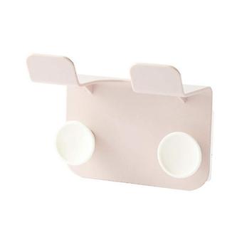 Wandmontierter Haartrocknerhalter fürs Badezimmer, selbstklebend, kein Bohren erforderlich, kompaktes, einstöckiges ABS-Regal, rosa