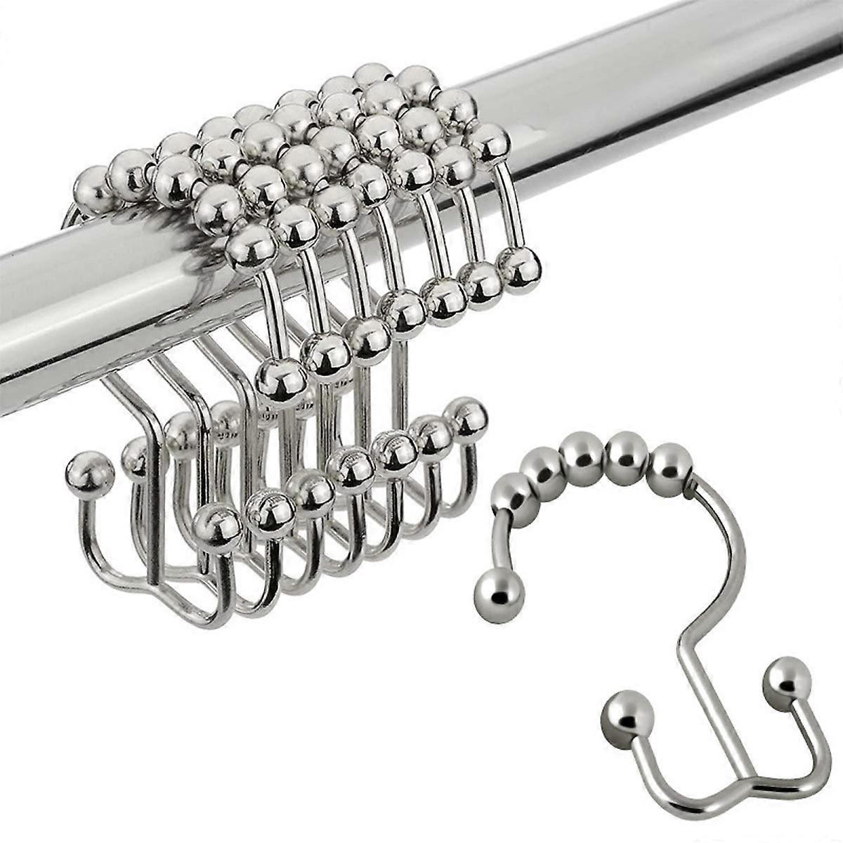 Double Shower Hooks, Rust-Proof, Corrosion-Resistant, for Bathroom Use