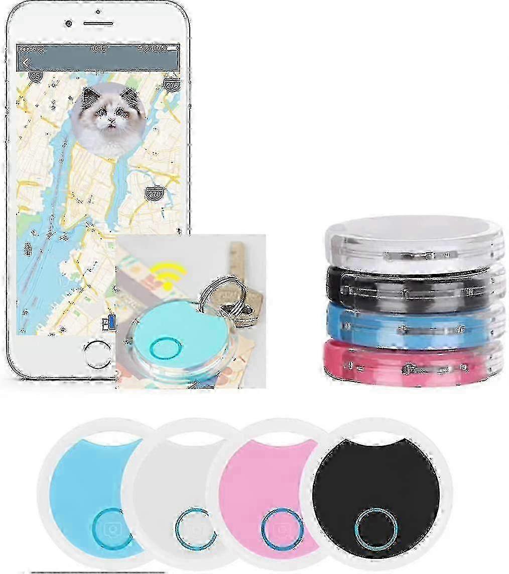 4-Pack Smart Bluetooth Key Finder with App Control - 4 Colors