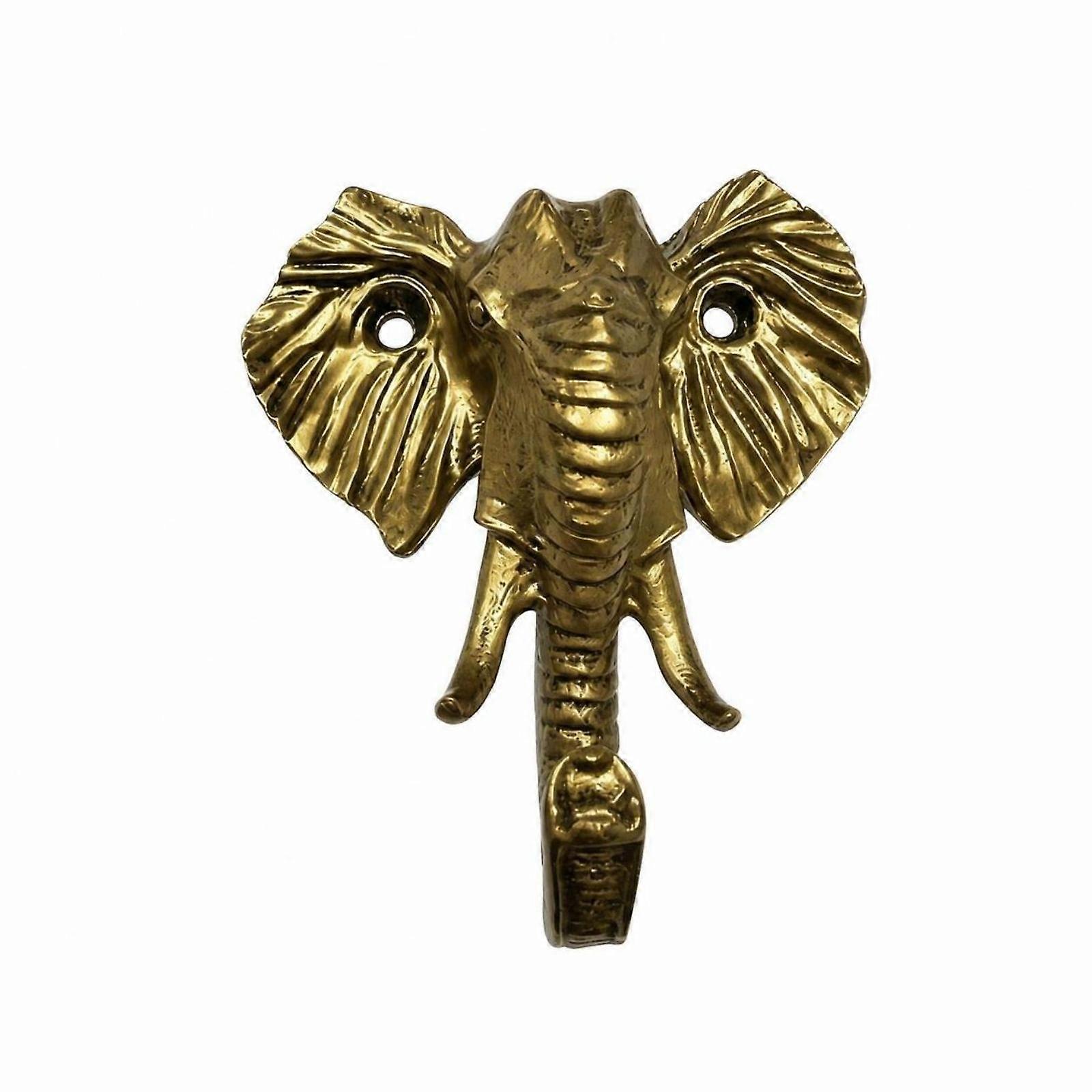 Elephant Head Hook Rustic Key Holder Compact for Entryway, Hallway
