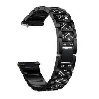 Pulseira de 20mm e 22mm com detalhes em diamante, para relógios Huawei, Xiaomi, Samsung Galaxy Watch 4, série 3 Classic, modelos Active 2 (40mm e 44mm), e outros modelos com pulseira de 46mm, 42mm, 41/45mm. Pulseira de metal.