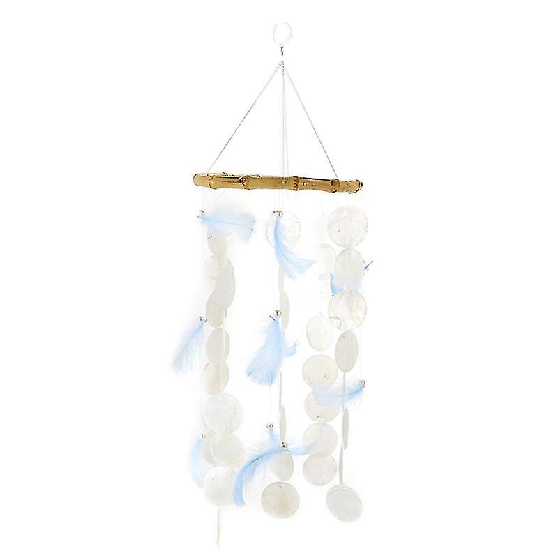 53X17cm White Wind Chimes 1pc Unique Seashell Wind Chime Romantic Hanging Chime For Home Decoration