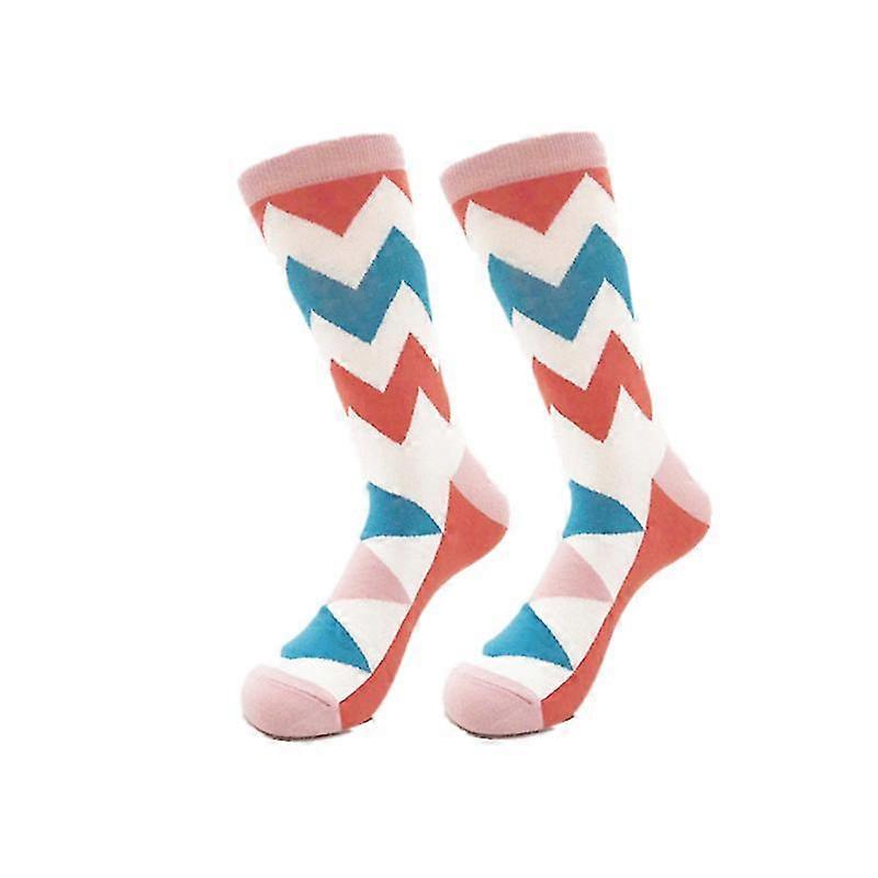 1pairs/Chaussettes Happy Socks Peigné Coton Rayé Plaid 9 Couleurs Fun Chaussettes