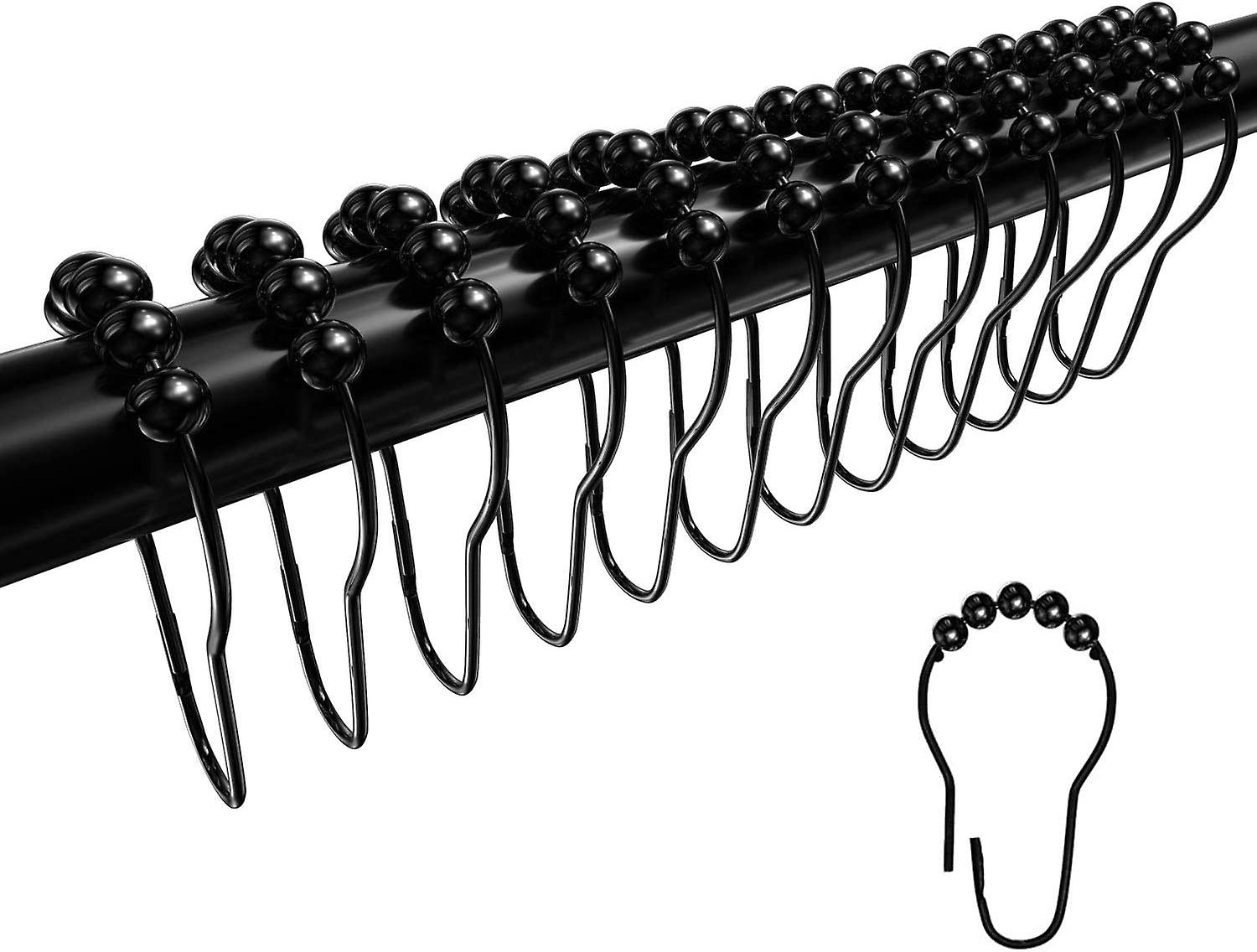 Shower Curtain Hooks Rings, Rustproof Metal Glide Shower Curtain Rings