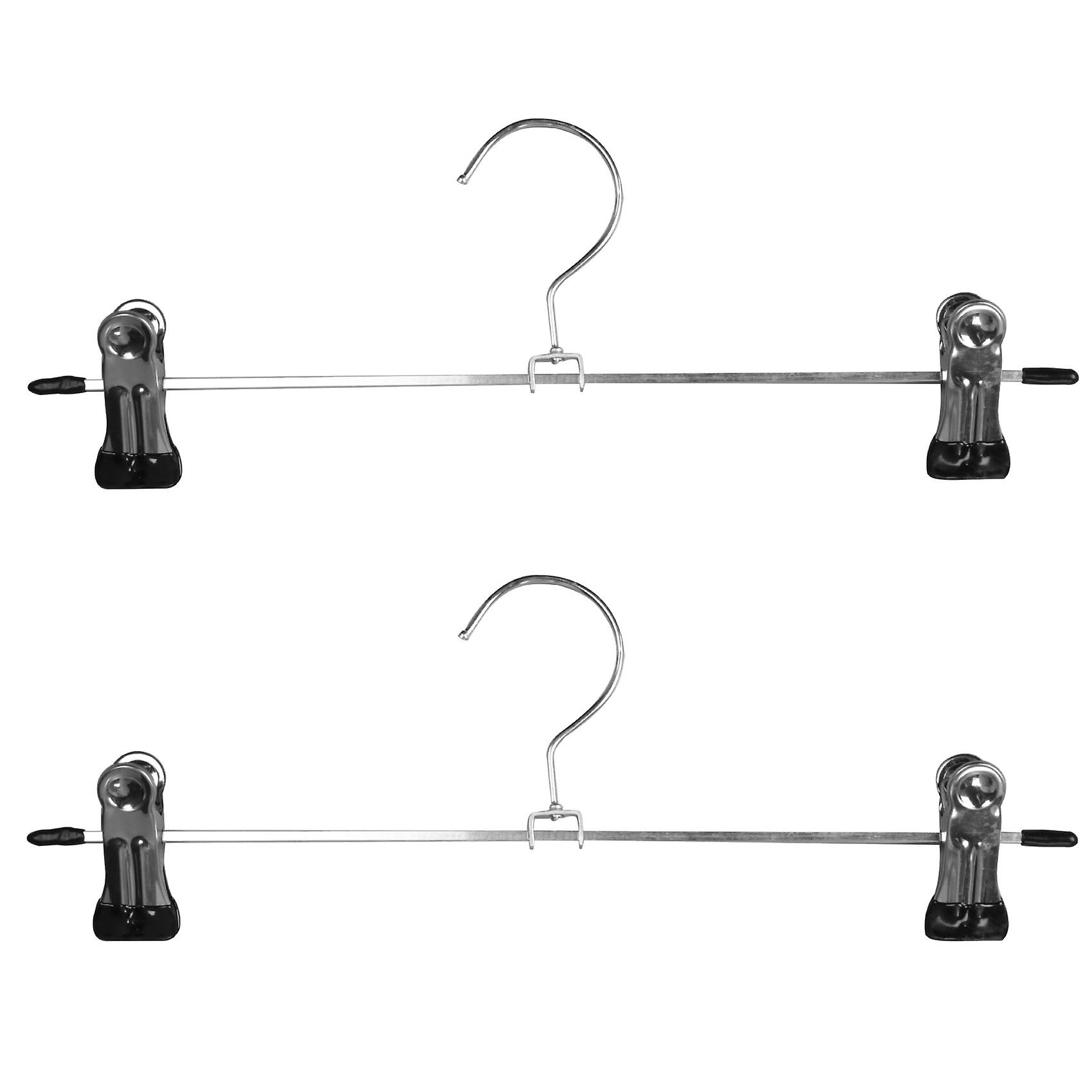 Hangers Skirt Hangers with Clips 20 Pack Metal Trouser Clip Hangers for Space Saving, Ultra Thin R