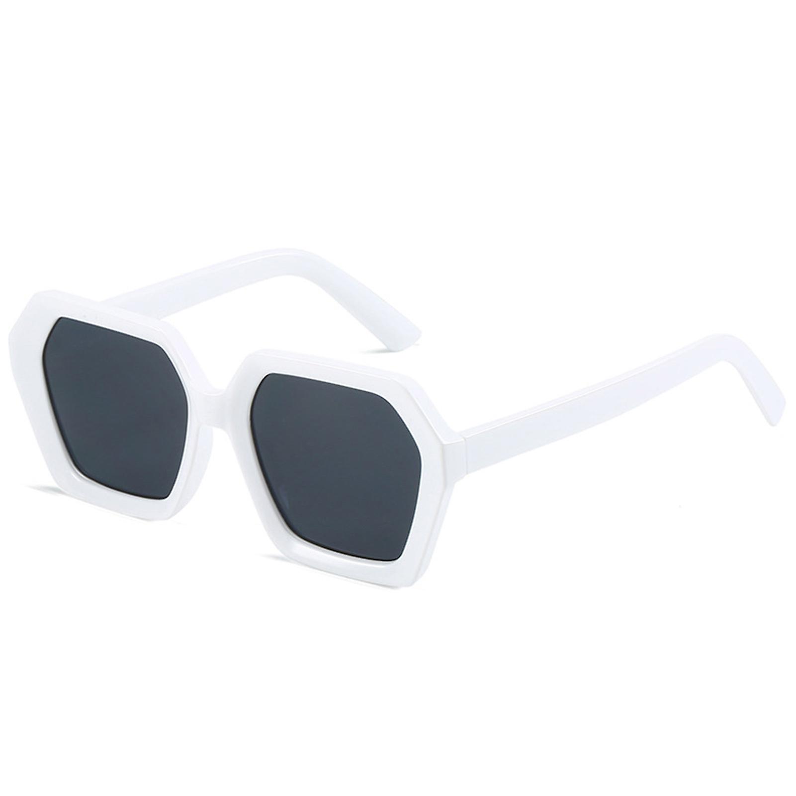 Polygon Fashion Sunglasses Uv Protection Flat Top Frame Reflective Lens Shades For Sports And Outdoor Activities