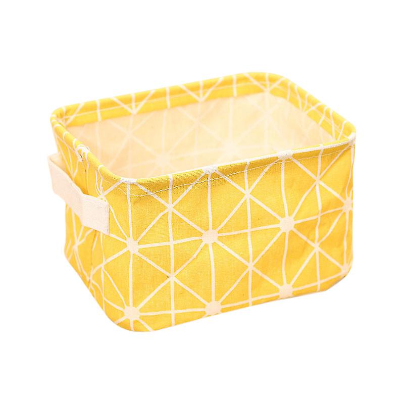 Geometry Pattern Desk Storage Box Cotton Linen Organizer Basket Foldable Cosmetic Case