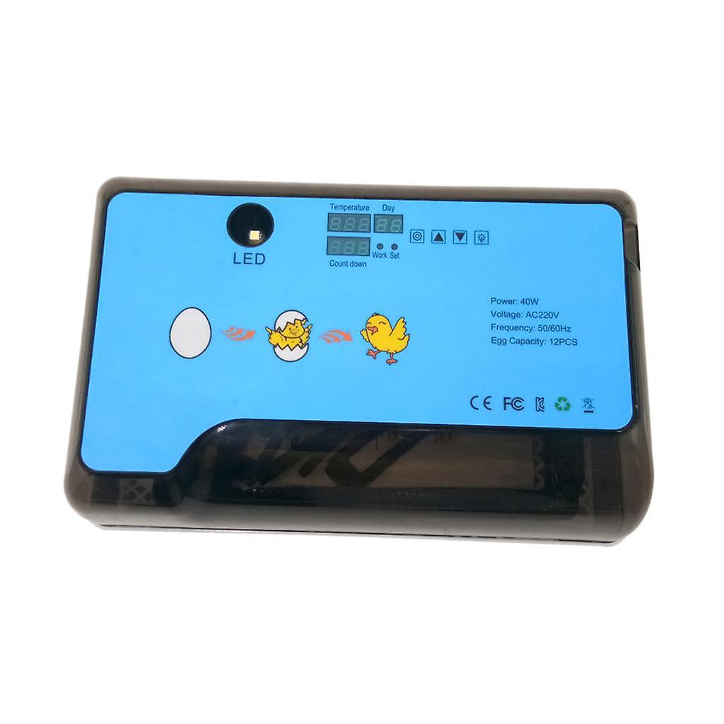 Digital Egg Incubator Hatcher Temperature Control Automatic Turning 12 Eggs