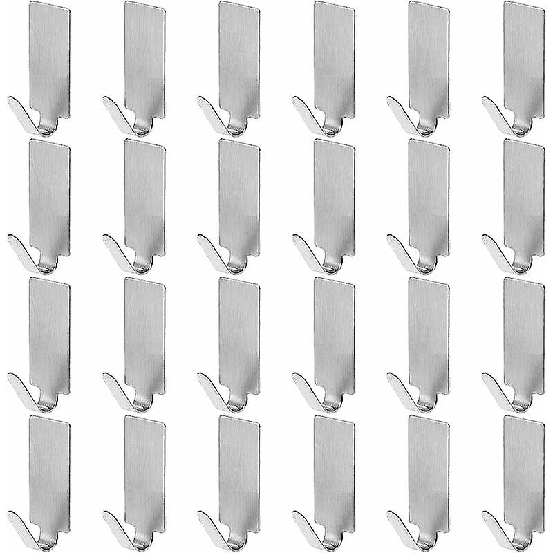 24pc Adhesive Hook Stainless Steel Hook