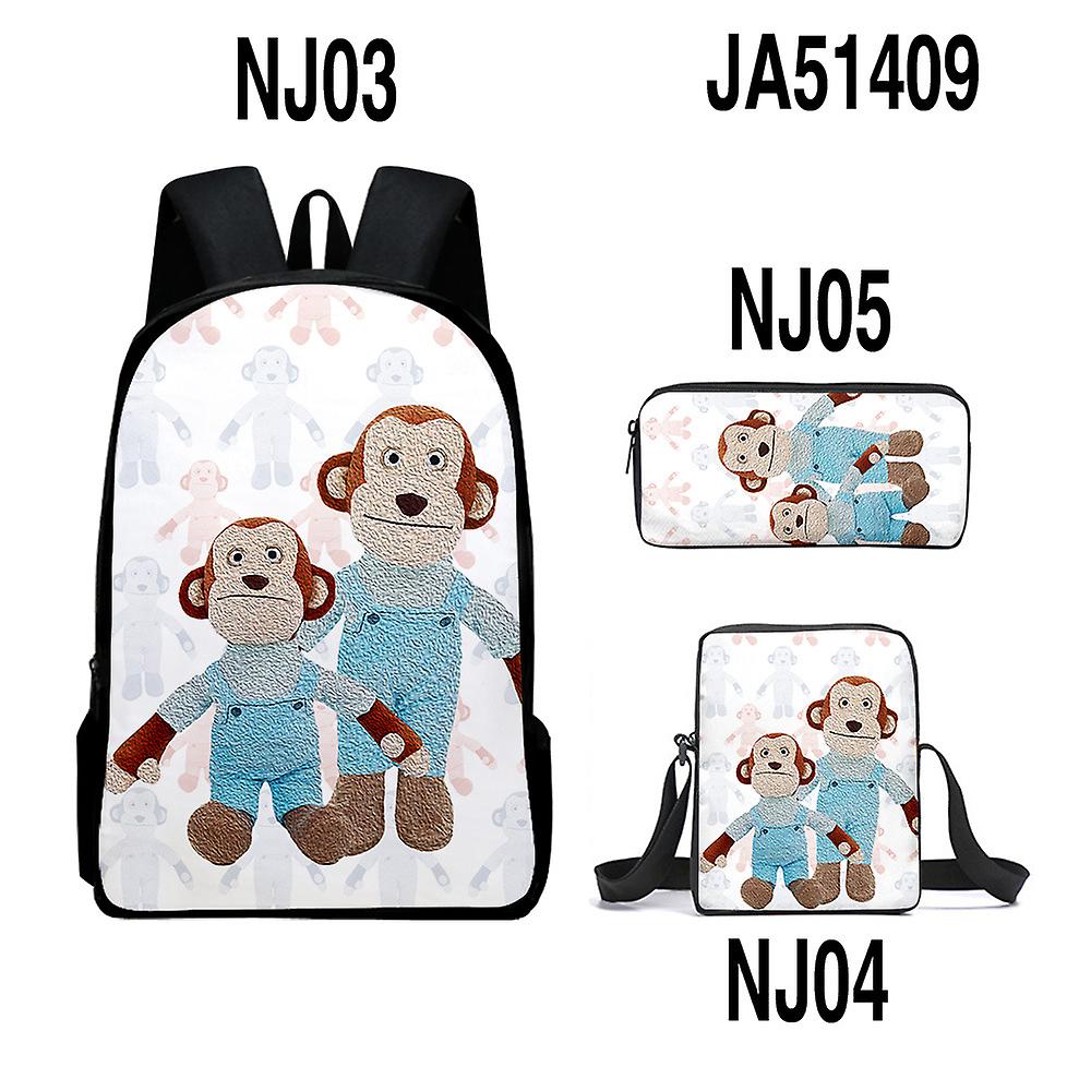 DUqi 3D 3pcs/set Amanda the Adventurer Schoolbag Messenger Bag Primary and Middle School Students Bo