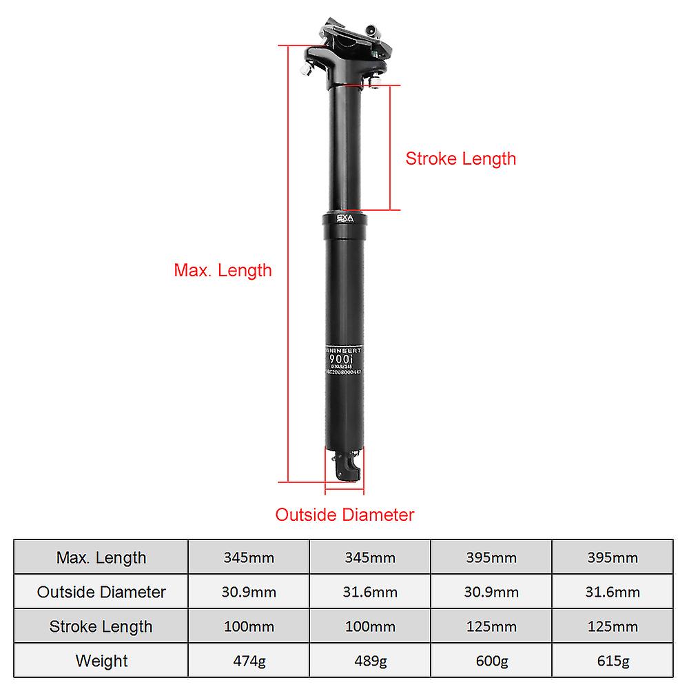 Mountain Bike Seatpost With Adjustable Height Cable Controlled