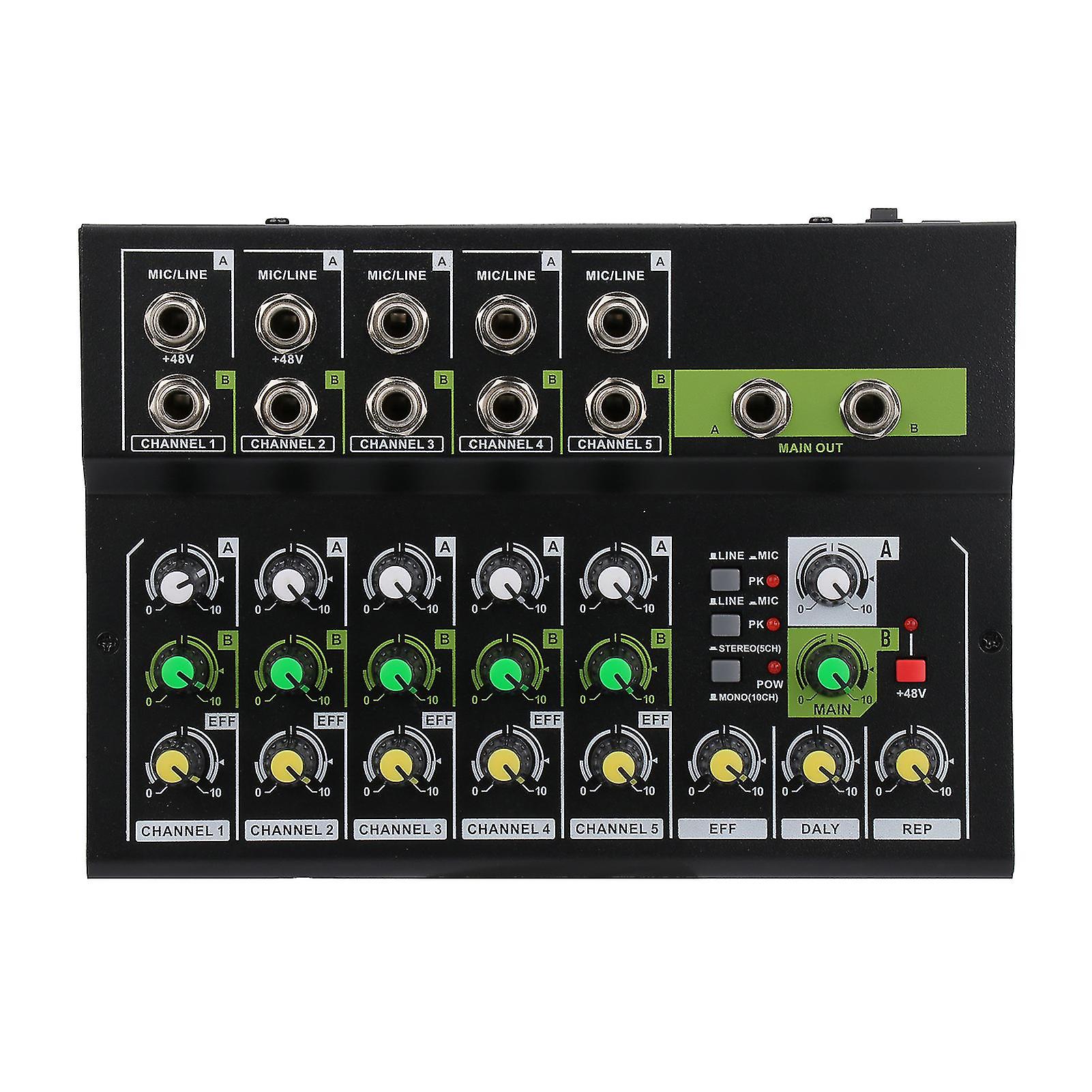Mix5210s Sound Mixer Professional Reverberation Effect Supporting +48v 10 Channels Hifi Sound Audio Mixer For Live Streaming
