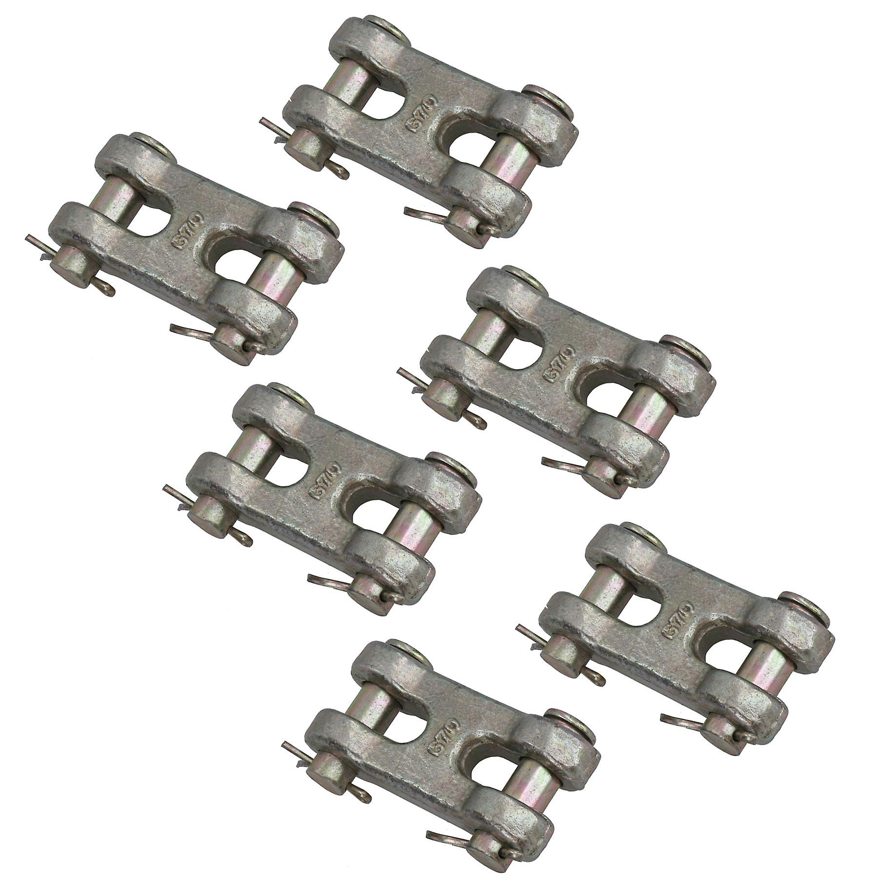 Double Clevis Link Joiner Attachment For 7/16in – 1/2in Sized Chains Hooks 6pc