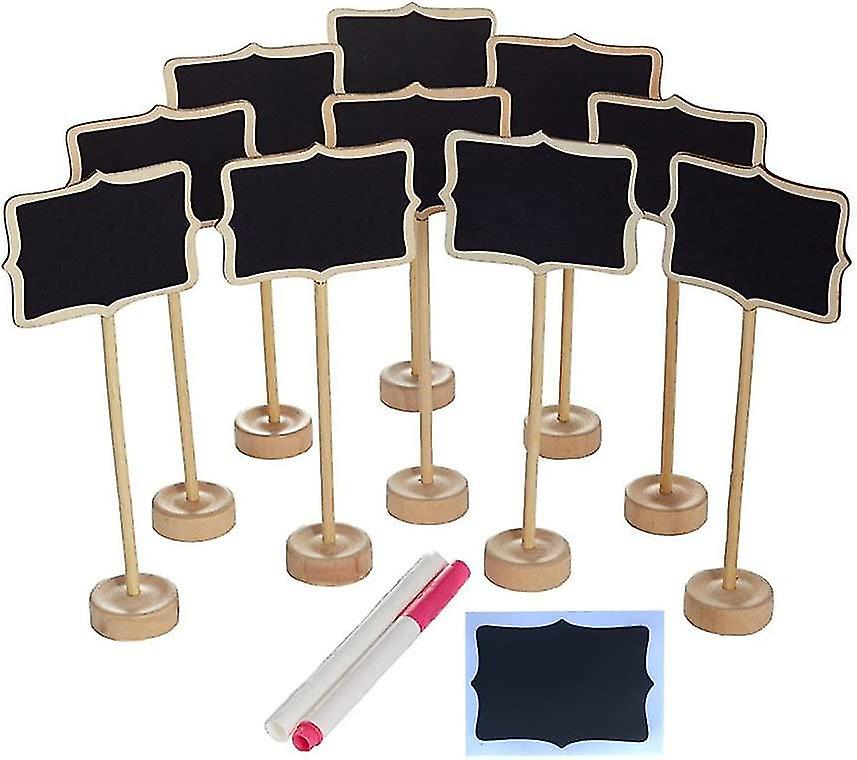 10 Pces Message Board Signs With Stand,2 Liquid Chalks And 10 Pieces Replace Film