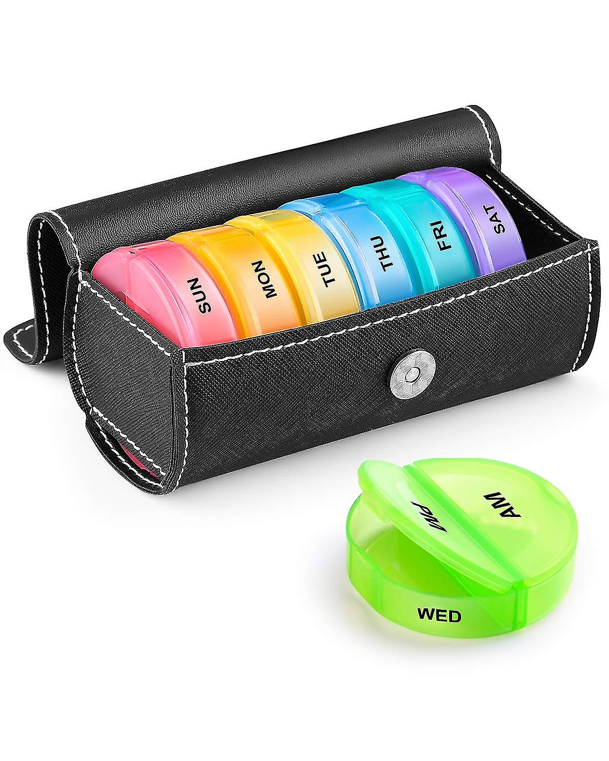 7 Day Pill Box 14 Compartments Moisture Resistant