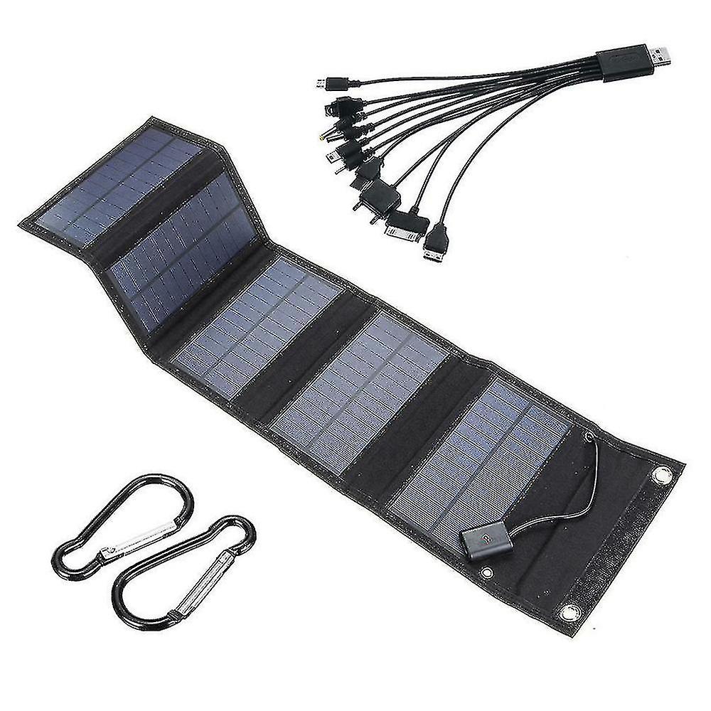 70w Foldable Usb Solar Panel Solar Cell Portable Folding Waterproof Solar Panel Charger For Mobile (tangling)
