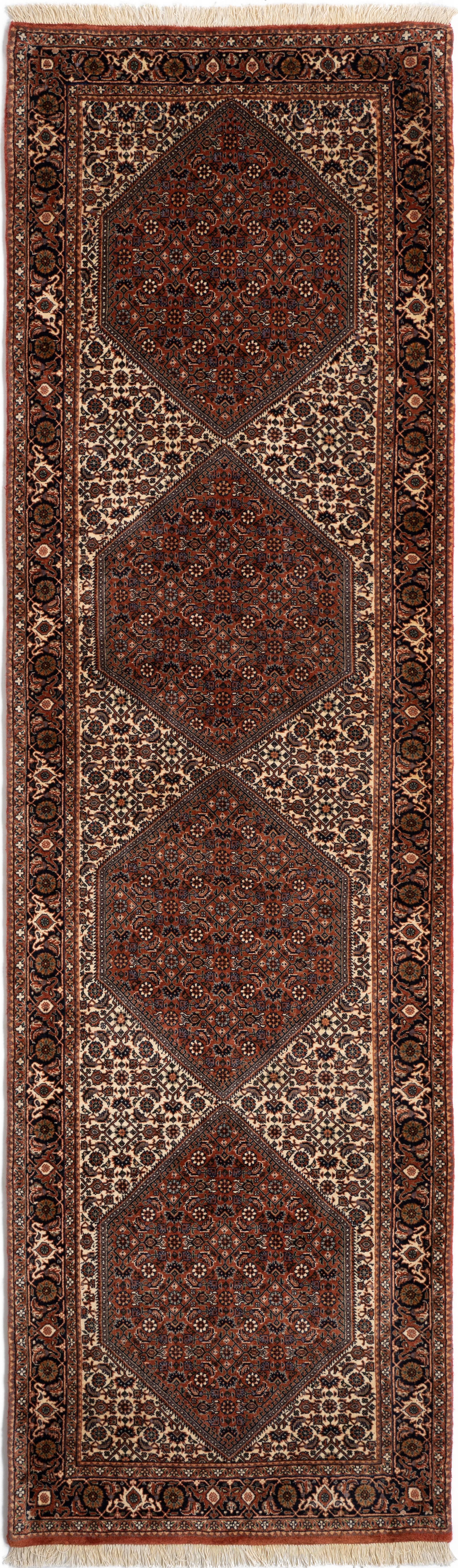 Hadorn Bidjar 85x305 带棕色手工制作的中亚地毯