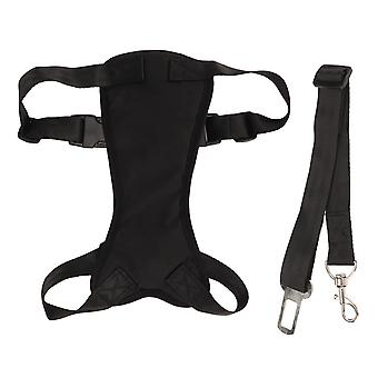 Set di cinture di sicurezza per imbracatura per auto per cani Rete traspirante Giubbotto di sicurezza per cani regolabile Imbracatura con cintura di sicurezza per auto L