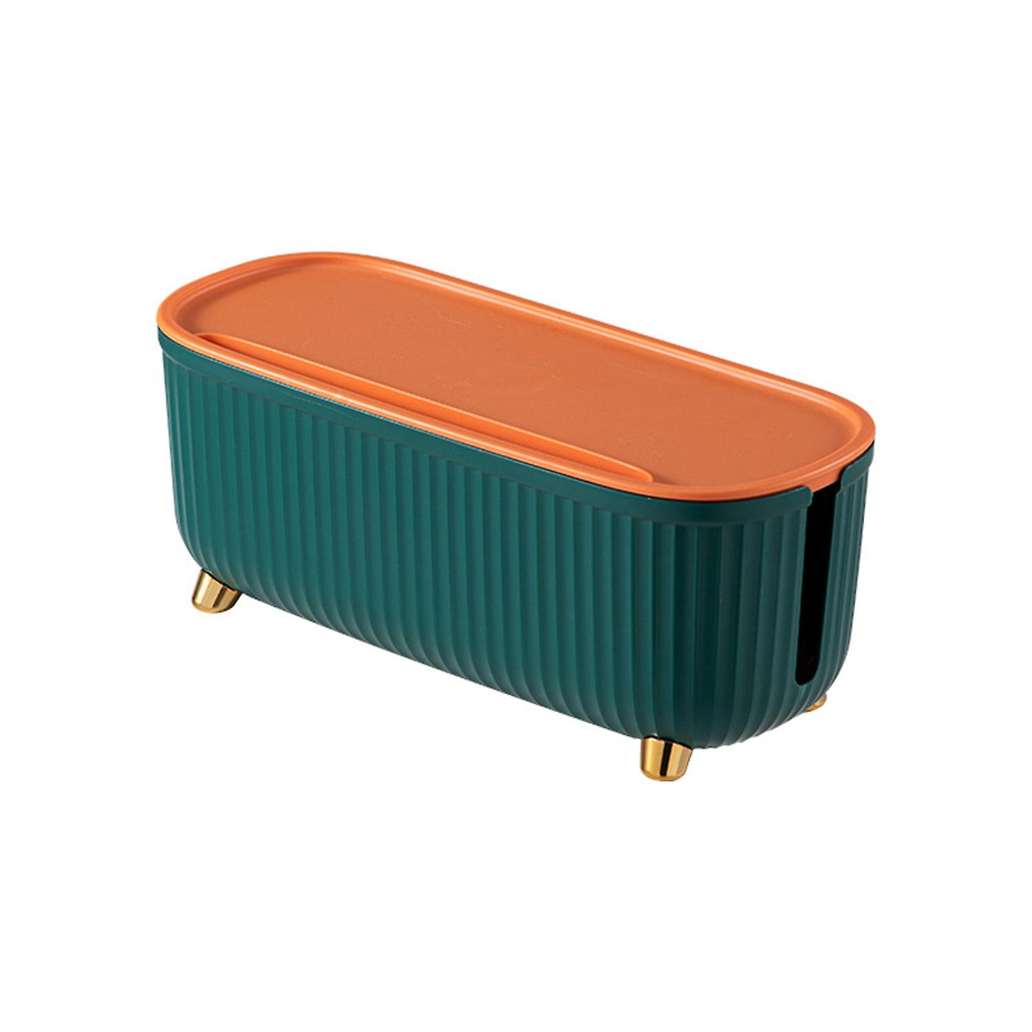 Cable Storage Box with Lid Space-saving Stripe Dust-proof Ultra-large Socket Plug Board Organizer Bo