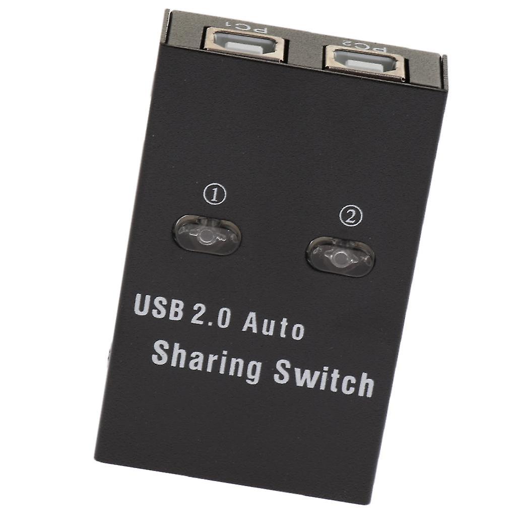 USB 2.0 Manual Sharing Switch KVM 2 Port HUB For PC Scanner Printer Black