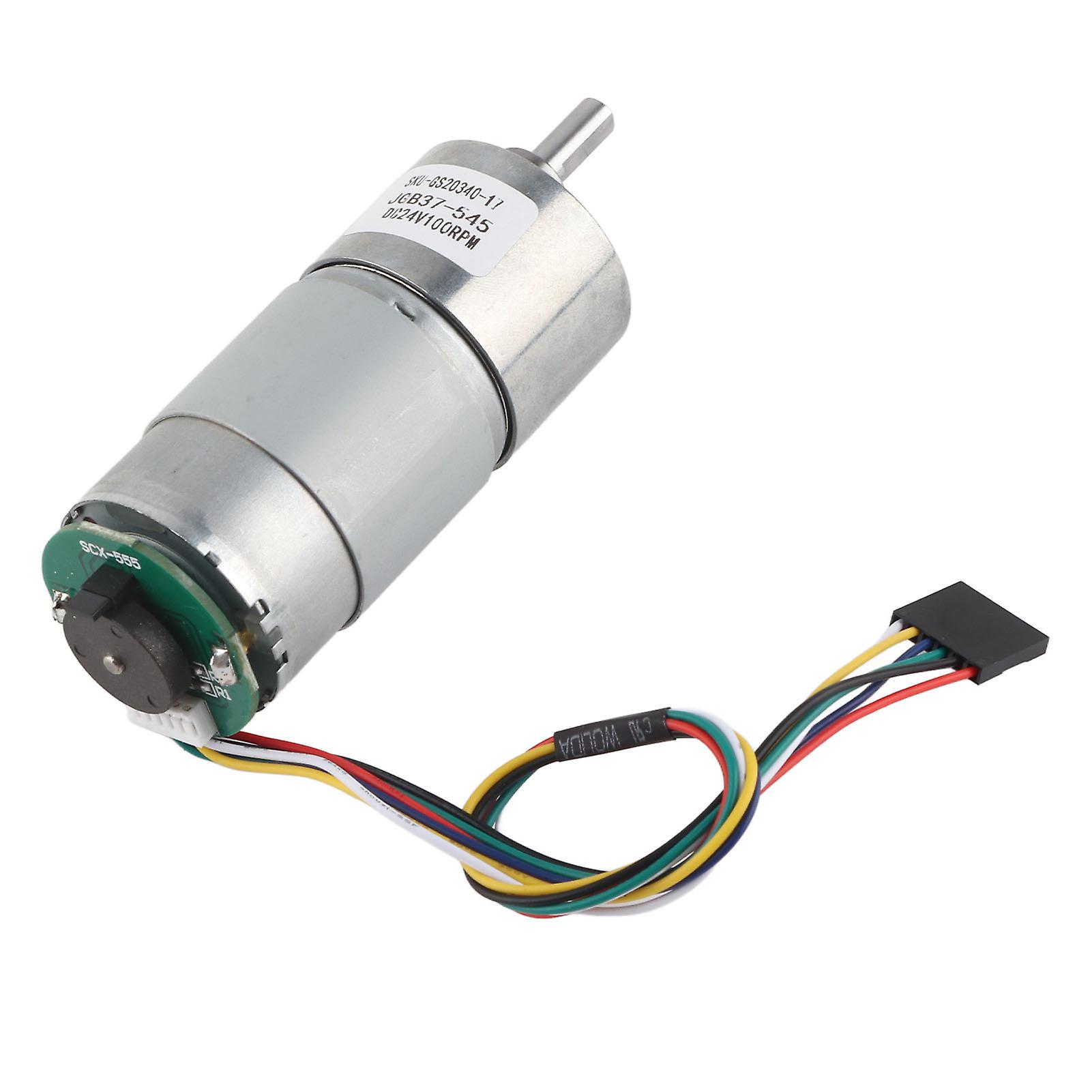 Risegun Speed Reduction Motor Large Torsion Gear Motor with Encoder, 100RPM, 24V Power Speed Reduction Motor