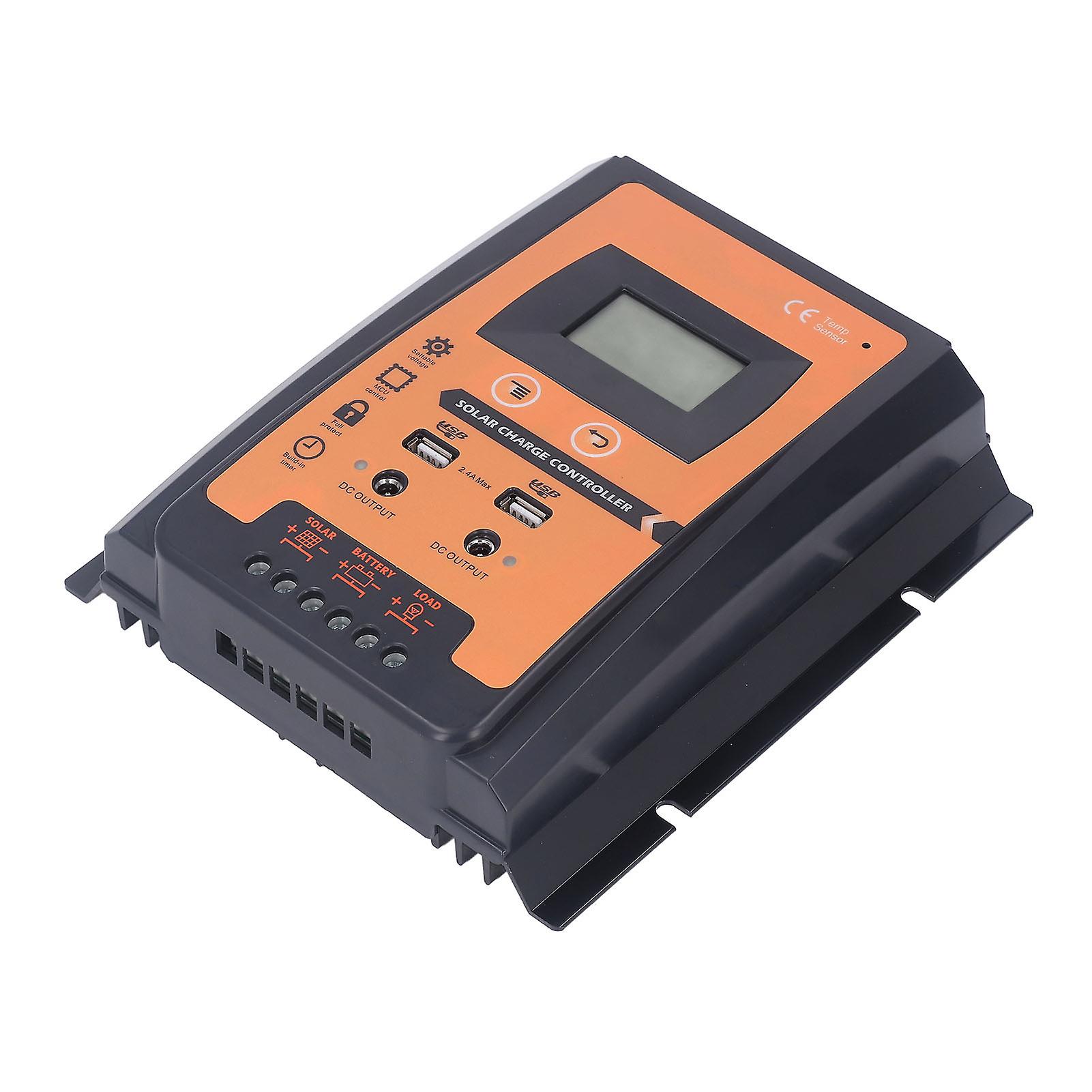 PowMr LCD Solar Charge Discharge Controller Solar Panel Regulator Dual USB Output 12V 24V