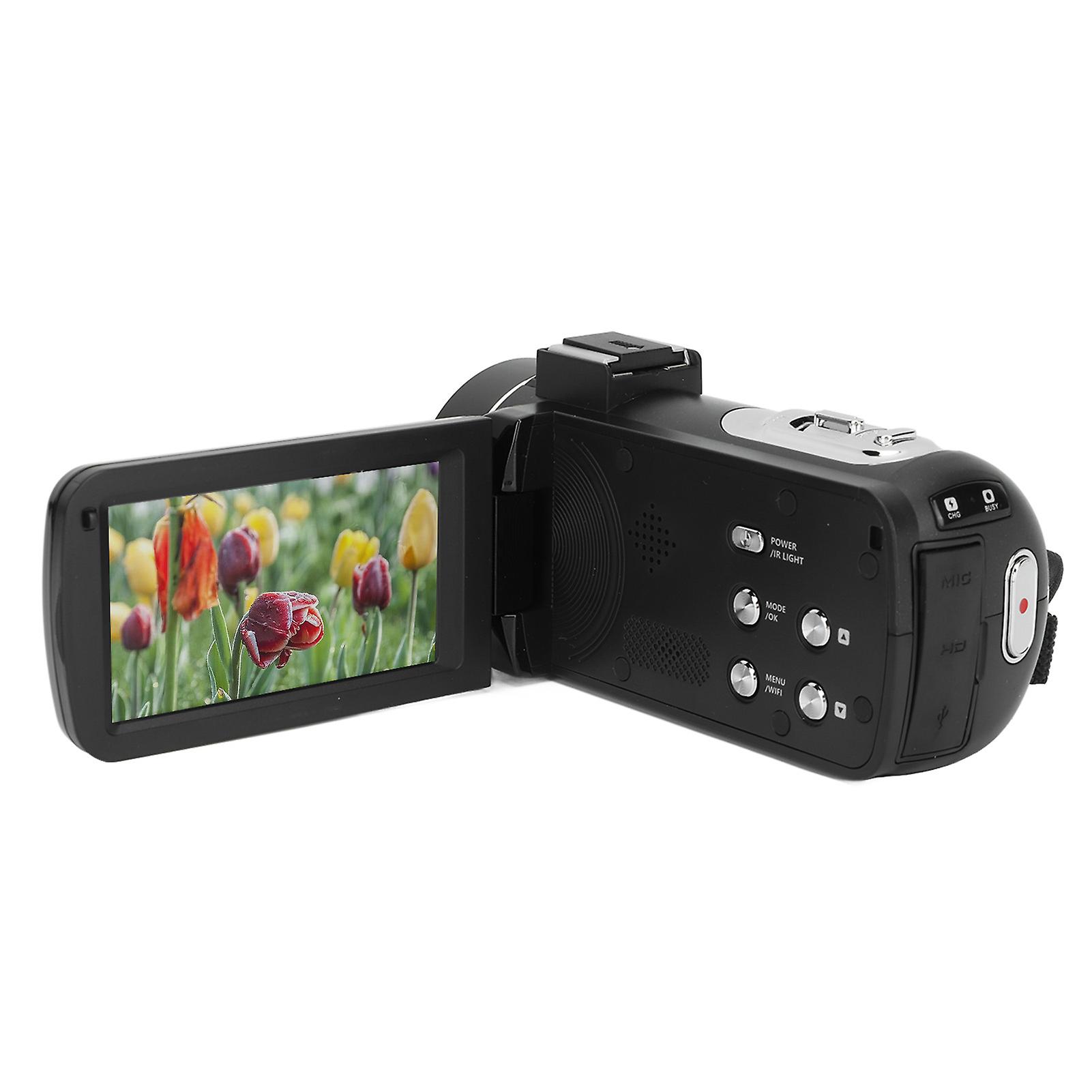 4K 56MP Video Camera 3 Inch Rotatable Touch Screen 18X Zoom WiFi Digital Camera with Remote Control for Vlogging 
