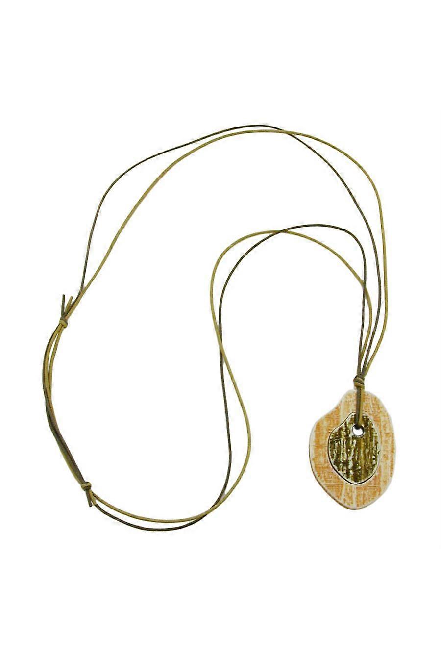 Necklace Tree Stem Pendant Light Brown/ Green - Gl00908