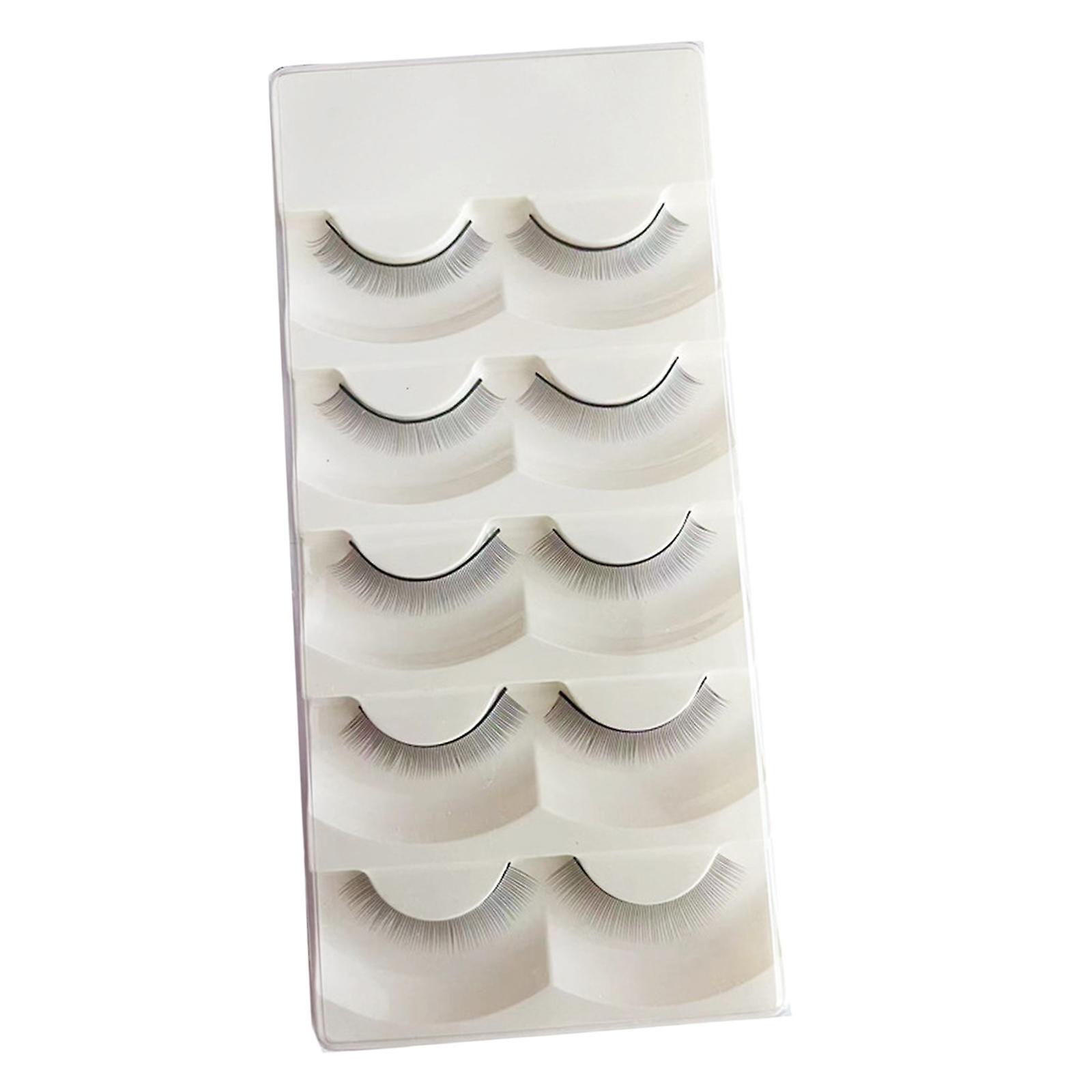 5 Pairs Practice Lashes,Eyelash Strips,Eyelash Extension Supplies,Training Lashes Strips for Beginner Practice,Mannequin Head